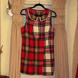 Princess Vera Wang Red and Black Plaid Dress